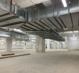 CASWELL FIRESAFE® smoke extract ductwork installed in basement car park by Firesafe Partner, Prudentaire