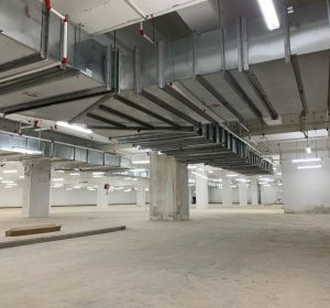 CASWELL FIRESAFE® smoke extract ductwork installed in basement car park by Firesafe Partner, Prudentaire