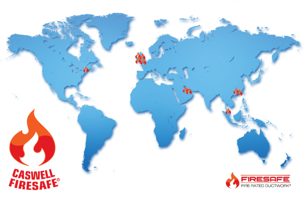 world map of CASWELL FIRESAFE global network