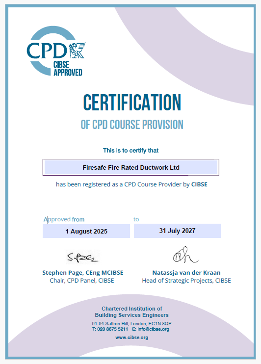 CIBSE Approved CPD Provider Certificate