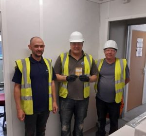 PIC: (L-R) DGL Mechanical Supervisor, Alex Field with proud Caswell installation team members Kevin Wright and Kevin Edwards