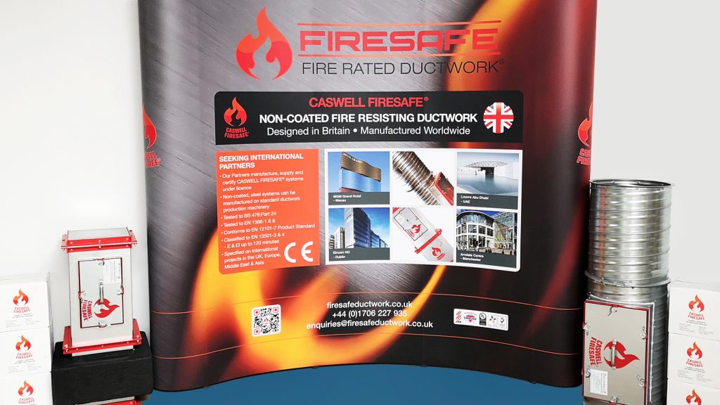 Firesafe exhibition stand and fire resisting ductwork